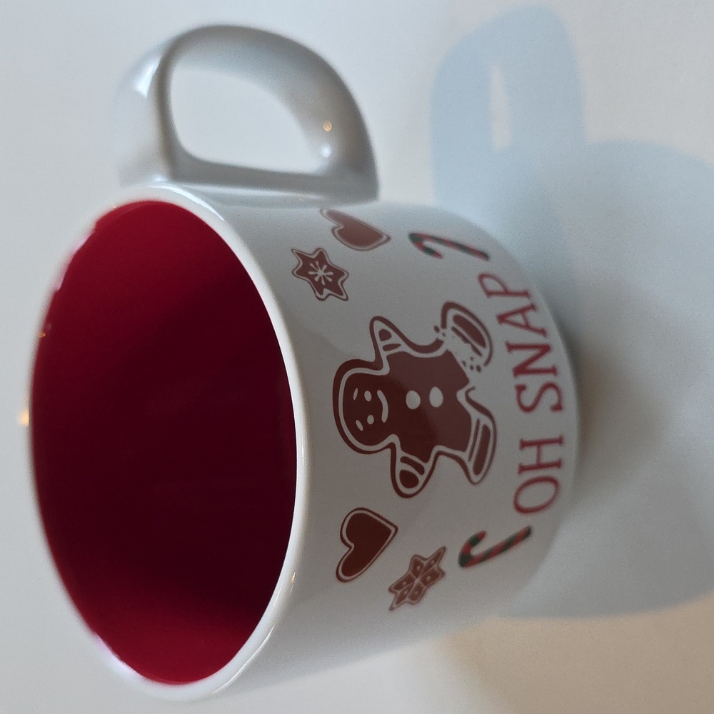 Holiday Mug - Festive Gingerbread Mug with Red Interior - Caribou Coffee